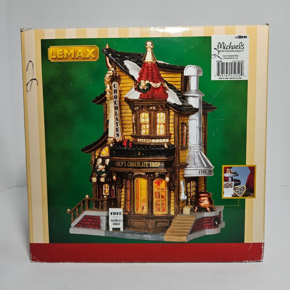 Lemax Caddington Village Lucy's Chocolate Shop 45052 Lighted House 2004 Boxed